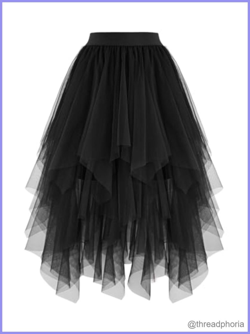 High Low Layered Puffy Fairy Tulle Skirt High Waist A-Line Tutu Midi